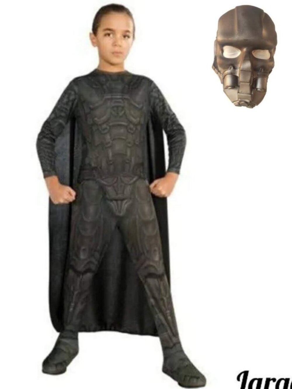 DC General Zod Boys L Costume Halloween Complete Man Of Steel Soft Rubber Mask